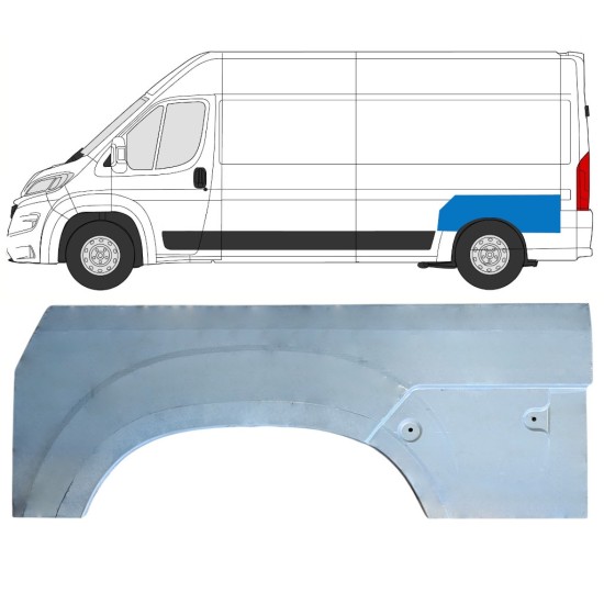 Pannello di riparazione parafango posteriore per Opel Movano 2021-2026 / Sinistra 16962