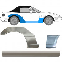 Pannello di riparazione sottoporta + parafango anteriore + posteriore per Mazda MX-5 1989-1998 / Destra / Set 12580
