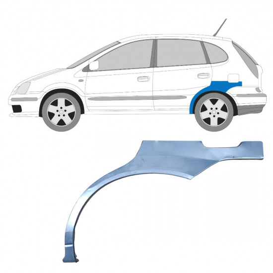 Pannello di riparazione parafango posteriore per Nissan Almera Tino 2000-2006 / Sinistra 7435