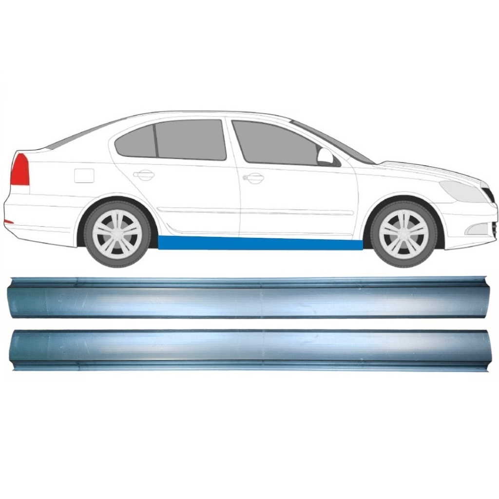 Pannello Di Riparazione Sottoporta Lamiera Per Skoda Octavia 2004-2013 / Sinistra = Destra (Simmetrico) / Set 10309