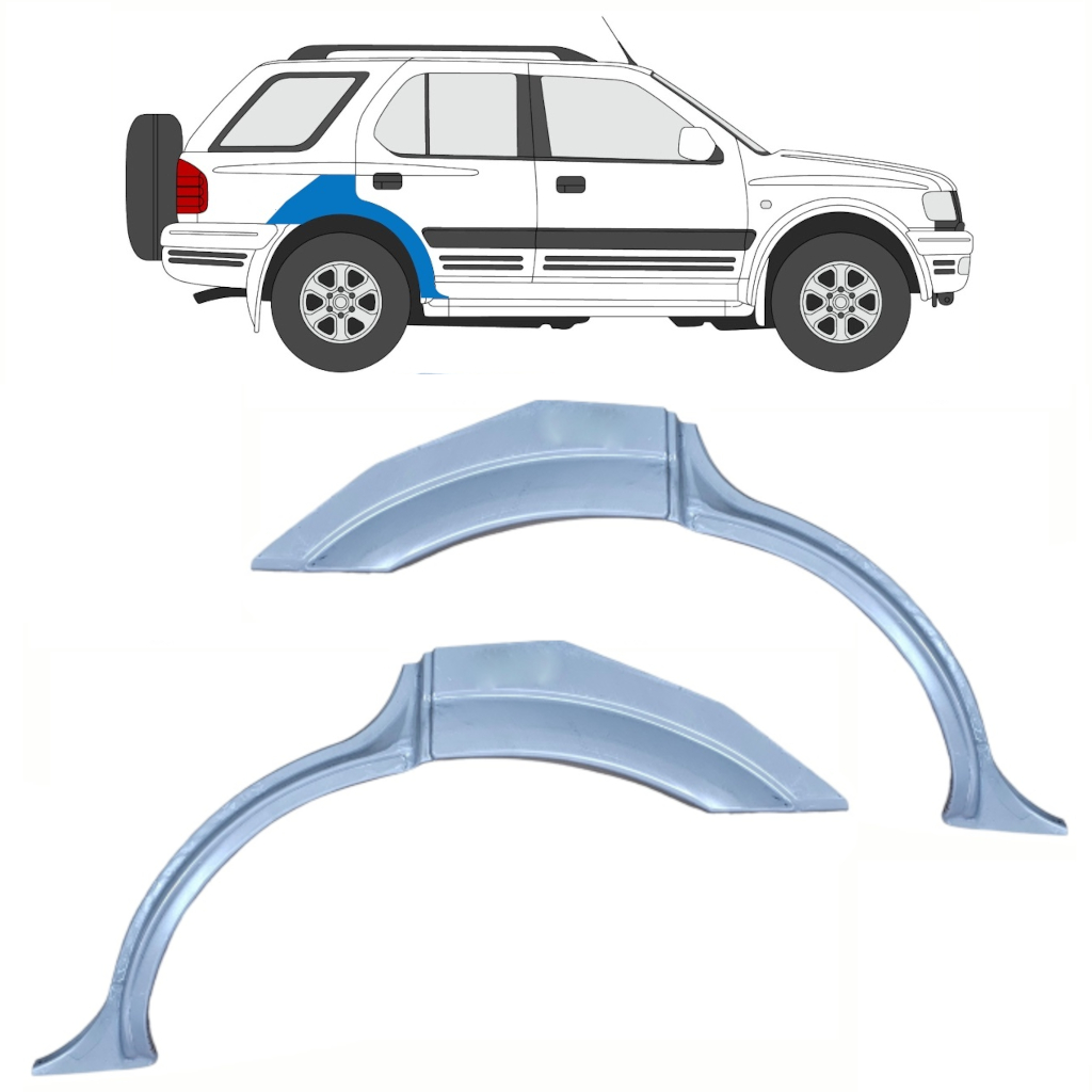 Pannello Di Riparazione Parafango Posteriore Per Opel Frontera B 1999-2002 / Sinistra+Destra / Set 10375