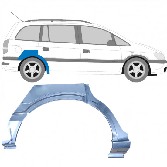 Pannello di riparazione parafango posteriore per Opel Zafira 1999-2005 / Destra 6888