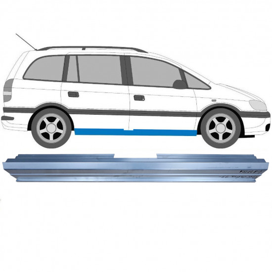 Pannello di riparazione sottoporta lamiera per Opel Zafira 1999-2005 / Sinistra = Destra (simmetrico) 8932