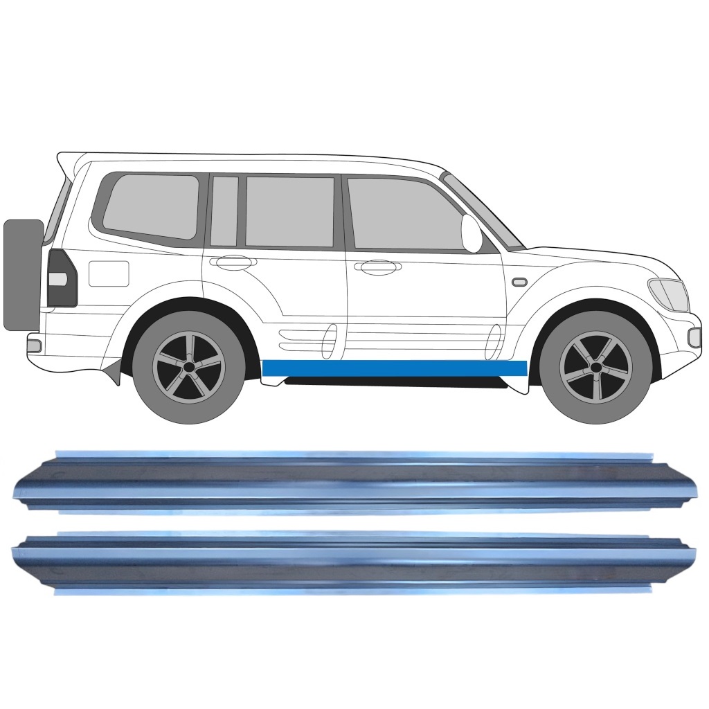 Pannello Di Riparazione Sottoporta Lamiera Per Mitsubishi Pajero 1999-2006 / Set 11362