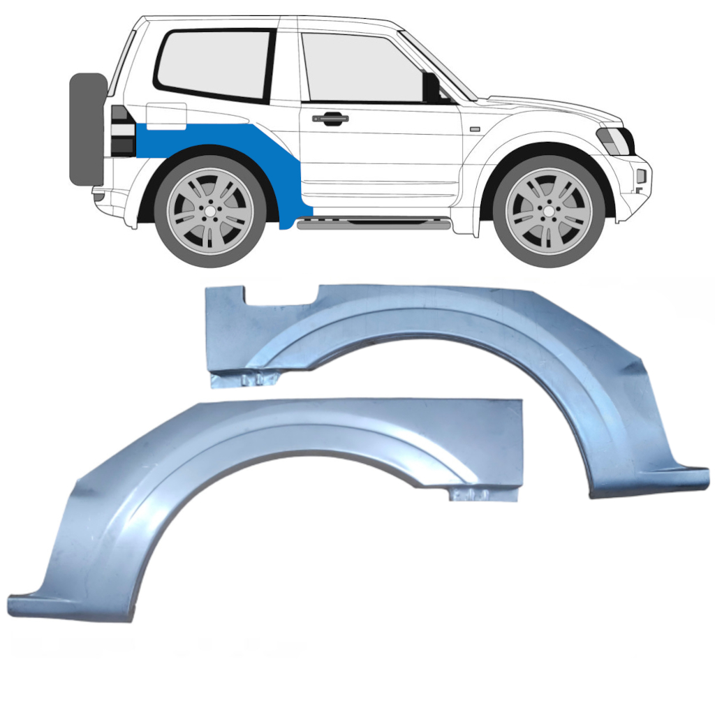 Pannello Di Riparazione Parafango Posteriore Per Mitsubishi Pajero 1999-2006 / Sinistra+Destra / Set 9411