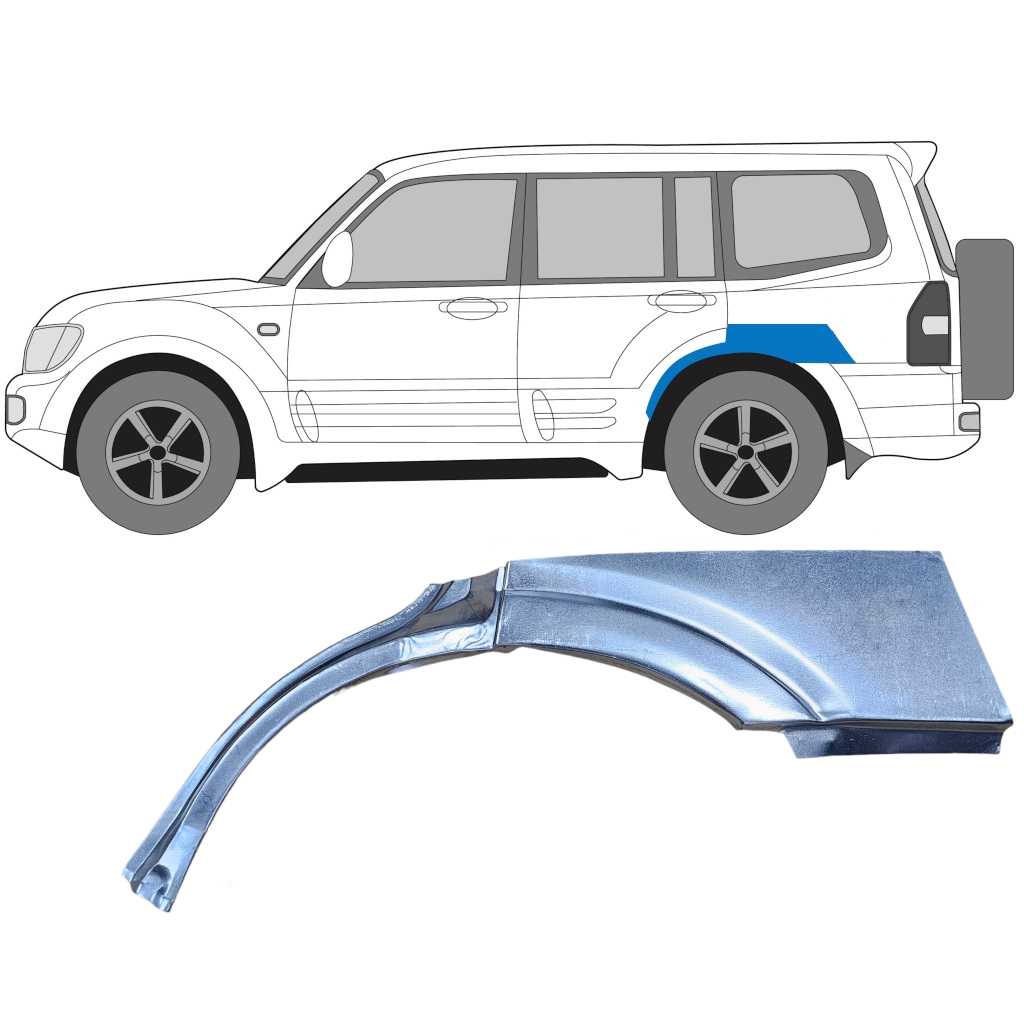 Pannello Di Riparazione Parafango Posteriore Per Mitsubishi Pajero 1999-2006 / Sinistra 7208