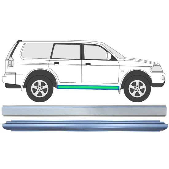 Pannello di riparazione sottoporta interno ed esterno per Mitsubishi Pajero Sport 1996-2008 / Sinistra = Destra (simmetrico) / Set 14873