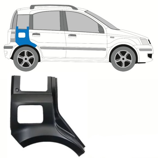 Pannello di riparazione parafango posteriore per Fiat Panda 2003-2012 / Destra 10751
