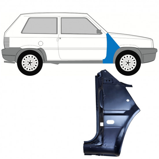 Pannello di riparazione parafango anteriore per Fiat Panda 1980-2002 / Destra 11811