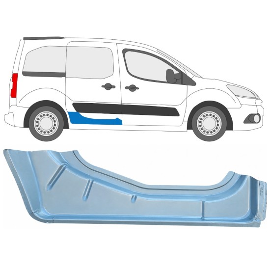 Pannello di riparazione porta scorrevole interno per Citroen Berlingo 2008-2018 / Destra 17070