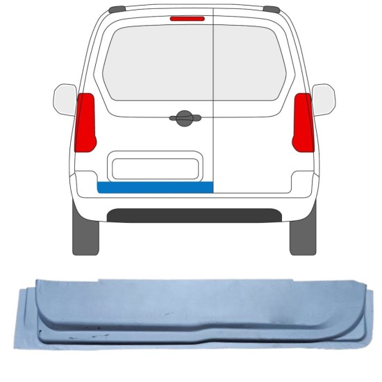 Pannello di riparazione porta posteriore interno per Peugeot Partner 2008-2018 / Sinistra 16908