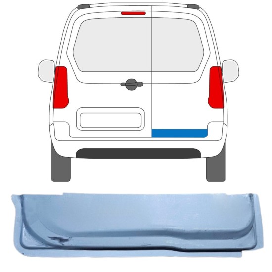 Pannello di riparazione porta posteriore interno per Peugeot Partner 2008-2018 / Destra 16907
