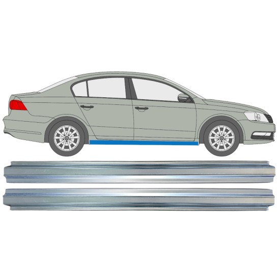 Pannello di riparazione sottoporta lamiera per Volkswagen Passat B7 2010-2015 / Sinistra+Destra / Set 16357