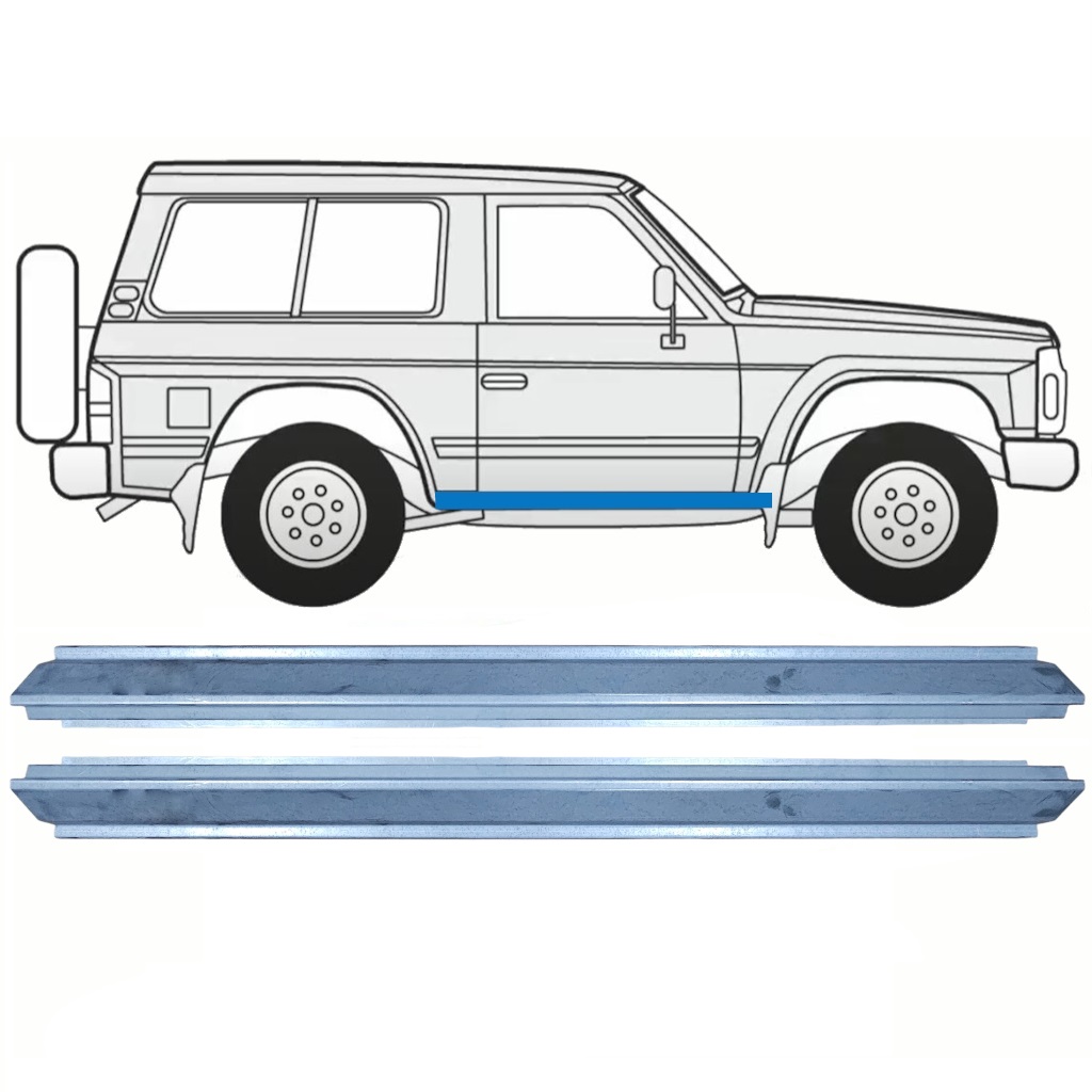 Pannello Di Riparazione Sottoporta Lamiera Per Nissan Patrol 1990-1997 / Sinistra = Destra (Simmetrico) / Set 10465