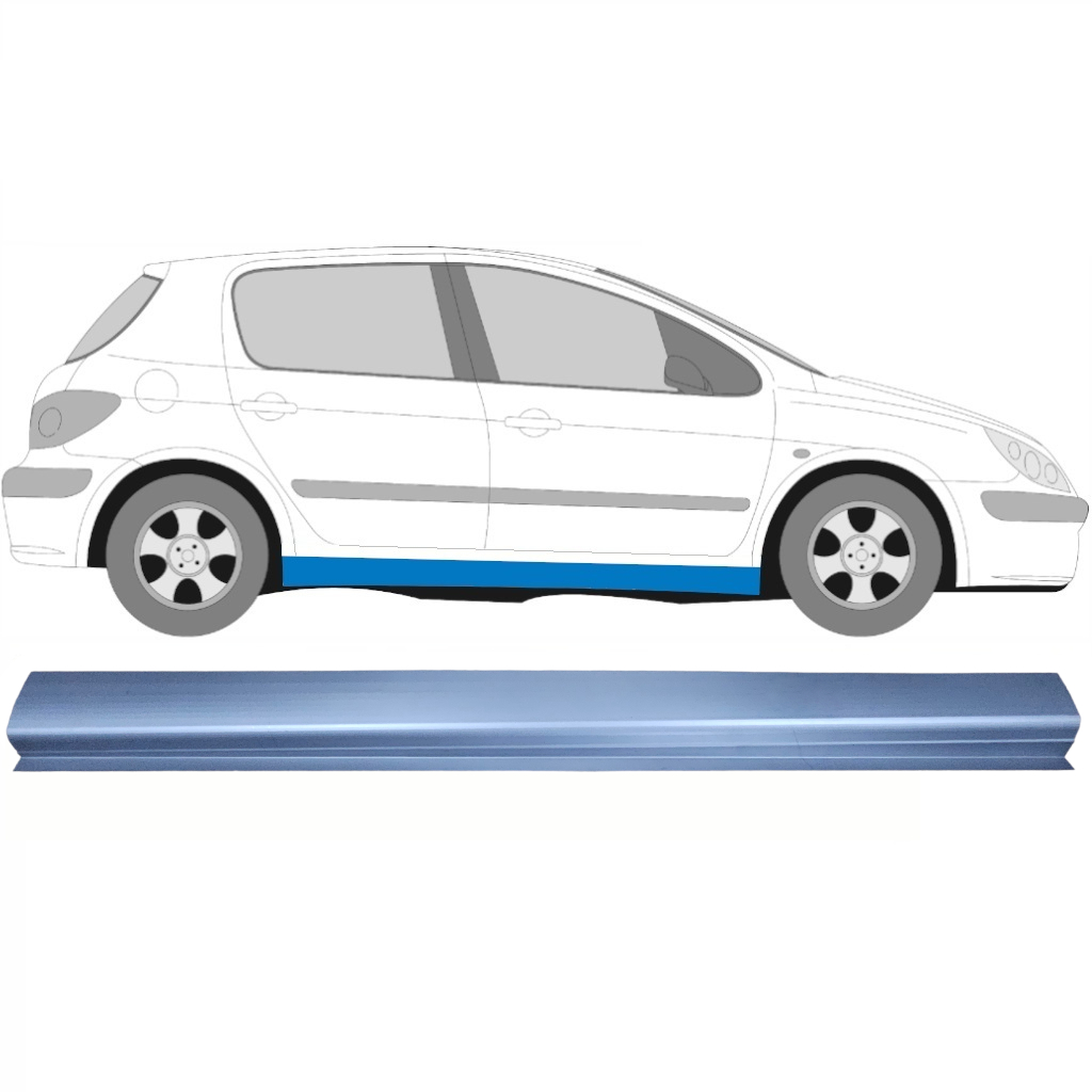 Pannello Di Riparazione Sottoporta Inferiore Per Peugeot 307 2001-2008 / Destra 8501
