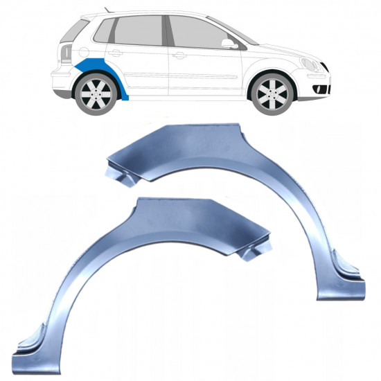 Pannello di riparazione parafango posteriore per VW Polo 2001-2009 / Sinistra+Destra / Set 9222