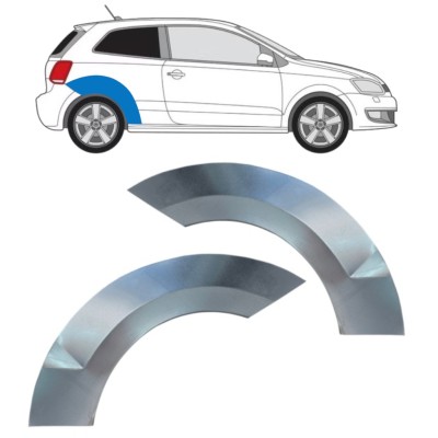 Pannello di riparazione parafango posteriore per Volkswagen Polo 2009-2017 / Sinistra+Destra / Set 16360