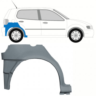 Pannello di riparazione sezione inferiore parafango posteriore per VW Polo 1994-1999 / Destra 10194