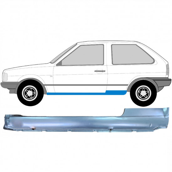 Pannello di riparazione sottoporta lamiera per VW Polo 1981-1994 / Sinistra 7115