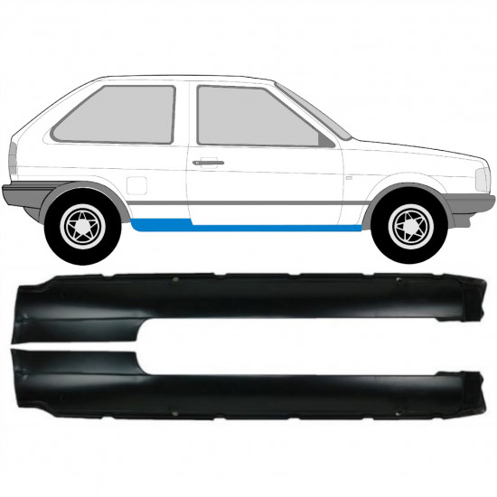 Pannello di riparazione sottoporta lamiera per VW Polo 1981-1994 / Sinistra+Destra / Set 10509