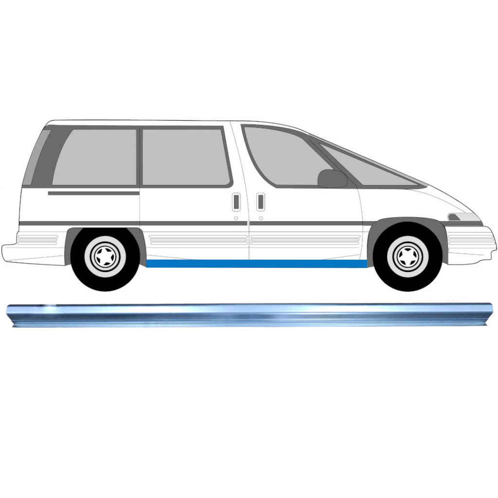 Pannello Di Riparazione Sottoporta Lamiera Per Chevrolet Trans Sport 1990-1997 / Sinistra = Destra (Simmetrico) 7191