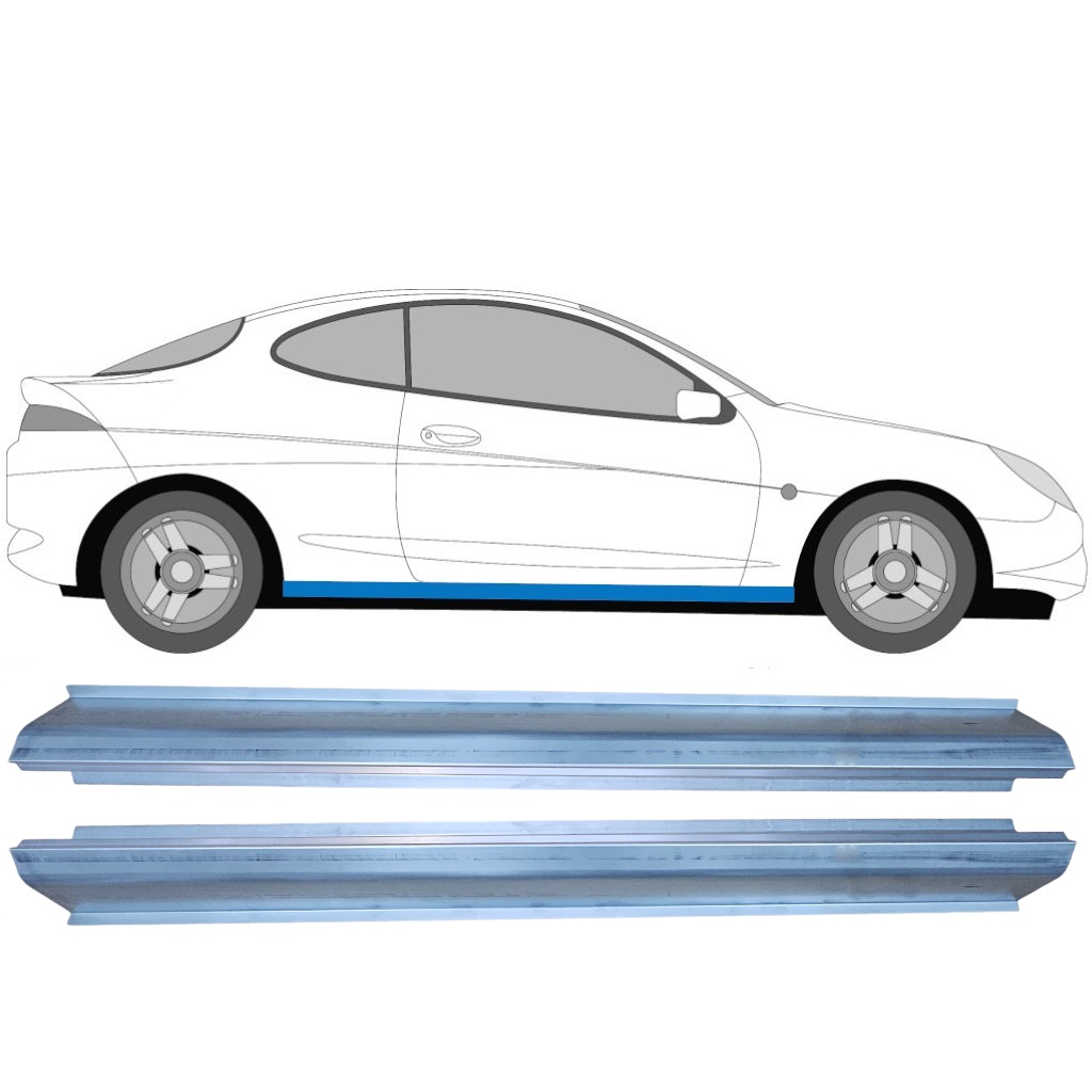 Pannello Di Riparazione Sottoporta Lamiera Per Ford Puma 1997-2002 / Sinistra+Destra / Set 9186