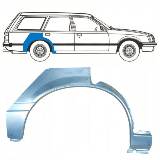 Pannello di riparazione parafango posteriore per Opel Rekord E 1977-1986 / Destra / COMBI /  10786