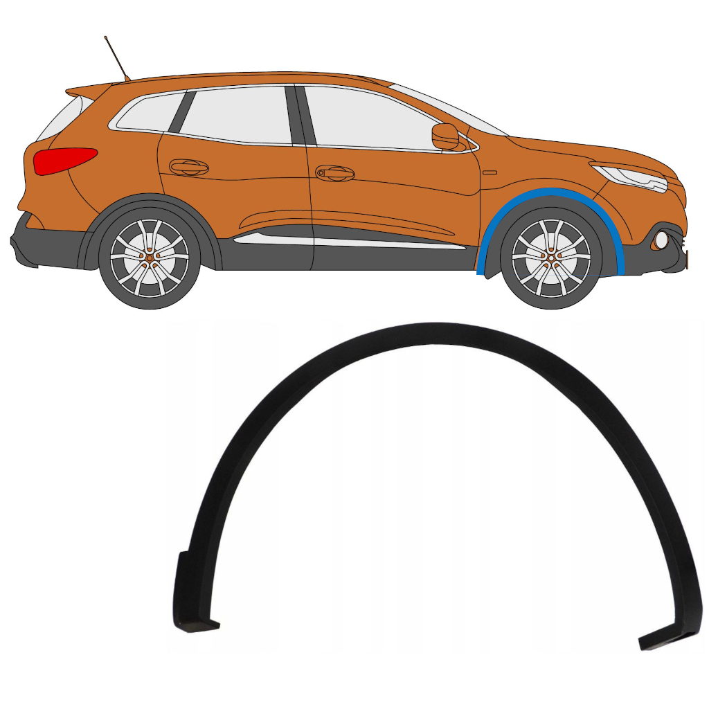 Modanatura Parafango Anteriore Per Renault Kadjar 2015- / Destra 7912