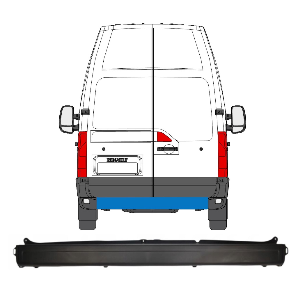 Modanatura laterale Renault Master 2010 L2 posteriore sinistra