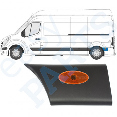 Modanatura laterale parafango posteriore con lampada per Renault Master 2010- / Sinistra /  10550