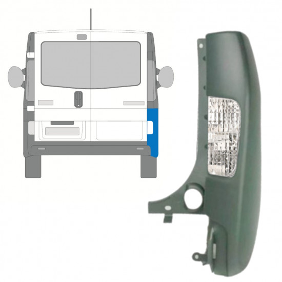 RENAULT TRAFIC 2001-2014 ANGOLO DEL PARAURTI POSTERIORE LAMPADA / SET / DESTRA