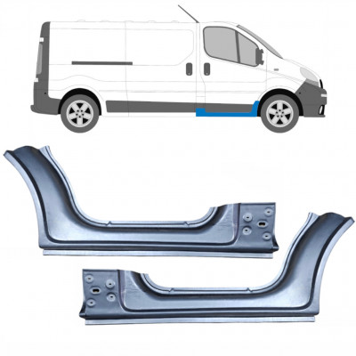 Pannello di riparazione sottoporta lamiera per Renault Trafic 2001-2014 / Sinistra+Destra / Set 10085