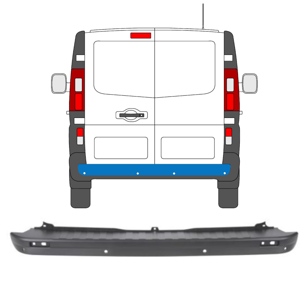 Paraurti Posteriore Con Pdc Per Renault Trafic 2014- 8211
