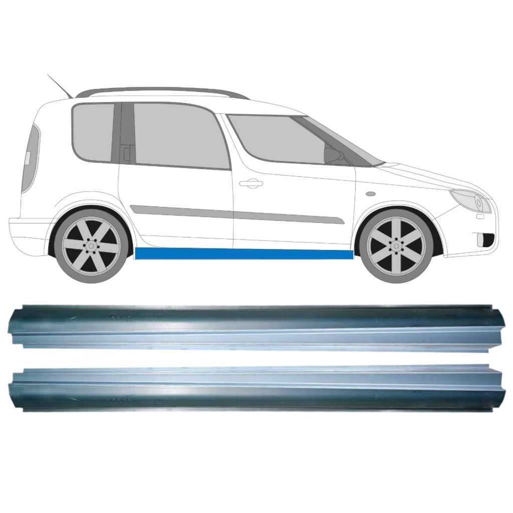 Pannello Di Riparazione Sottoporta Lamiera Per Skoda Roomster 2006-2015 / Sinistra+Destra / Set 10579