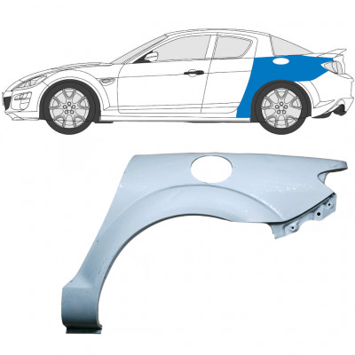 Pannello di riparazione parafango posteriore per Mazda RX8 2003-2012 / Sinistra 6702