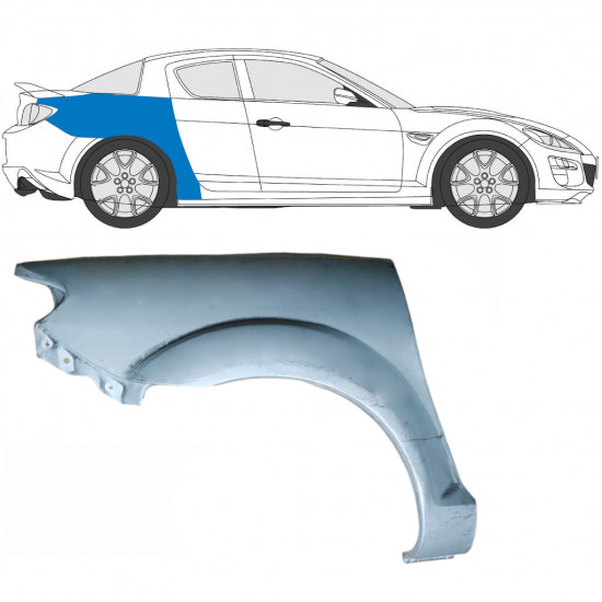 Pannello di riparazione parafango posteriore per Mazda RX8 2003-2012 / Destra 6013