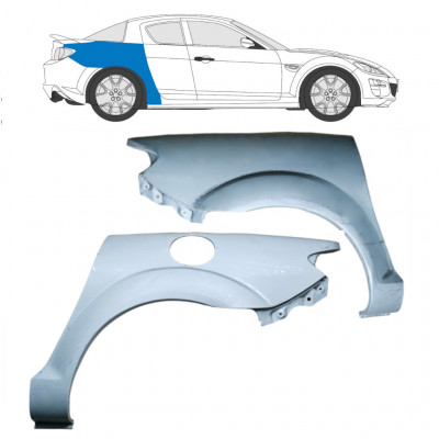 Pannello di riparazione parafango posteriore per Mazda RX8 2003-2012 / Sinistra+Destra / Set 9283