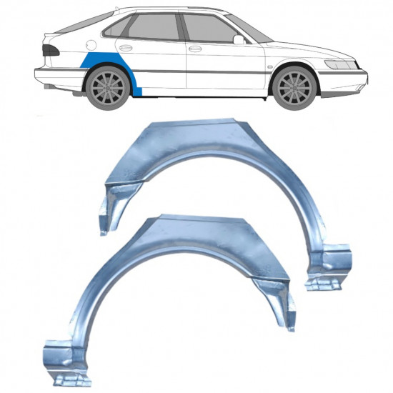 Pannello di riparazione parafango posteriore per Saab 900 1994-1998 / Sinistra+Destra / Set 10586