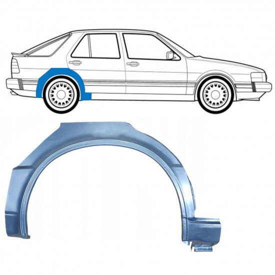 Pannello di riparazione parafango posteriore per Saab 9000 1985-1998 / Destra 8120