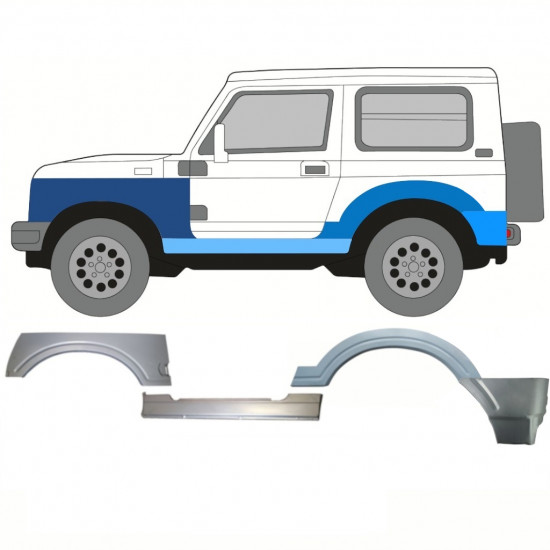 Pannello di riparazione sottoporta + parafango anteriore + posteriore per Suzuki Samurai 1981-2004 / Sinistra 11182