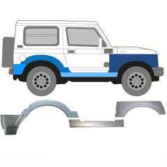 Pannello di riparazione sottoporta + parafango anteriore + posteriore per Suzuki Samurai 1981- / Destra / Set 11181