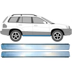 Sottoporta interno per Hyundai Santa Fe 2001-2006 / Sinistra+Destra / Set 11587