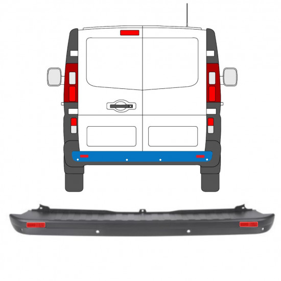 Paraurti posteriore con PDC e lampada per Renault Trafic 2014- /  9942