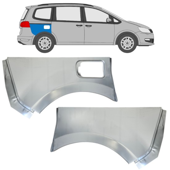 Pannello di riparazione parafango posteriore per Volkswagen Sharan 2010-2022 / Sinistra+Destra / Set 14599