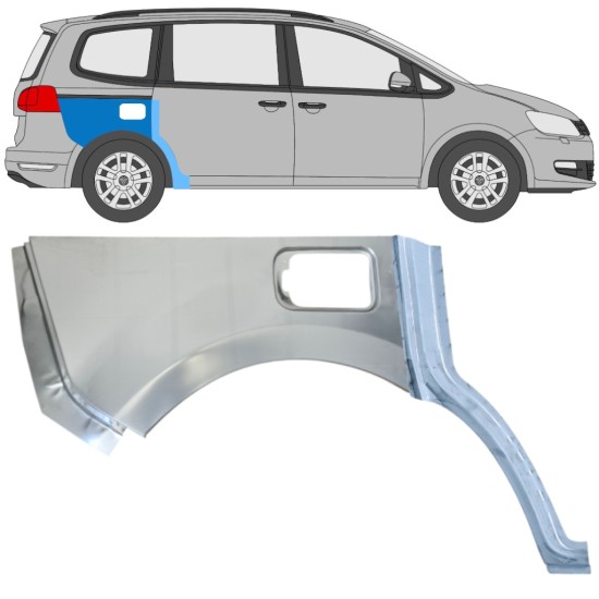 Pannello di riparazione parafango posteriore per Volkswagen Sharan 2010-2022 / Destra / Set 14603
