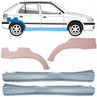 Pannello di riparazione sottoporta e parafango posteriore per Skoda Felicia 1994-2001 / Sinistra+Destra / Set 10108