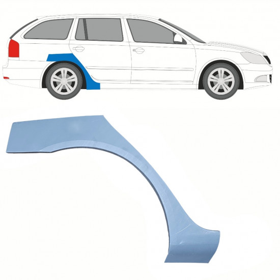 Pannello di riparazione parafango posteriore per Skoda Octavia 2004-2013 / Destra 10185