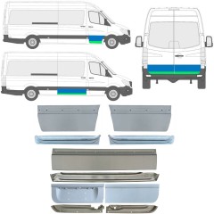 Lamiera di riparazione porta interno ed esterno per Mercedes Sprinter 2006-2018 / Sinistra+Destra / Set 11318