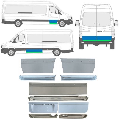 Lamiera di riparazione porta interno ed esterno per Mercedes Sprinter 2006-2018 / Sinistra+Destra / Set 11319
