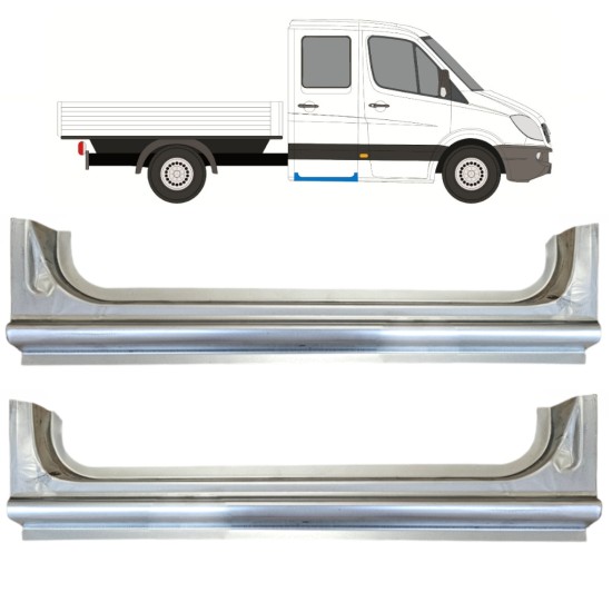 Lamiera di riparazione sottoporta posteriore per Mercedes Sprinter 2006-2018 / Sinistra+Destra / Set 15068